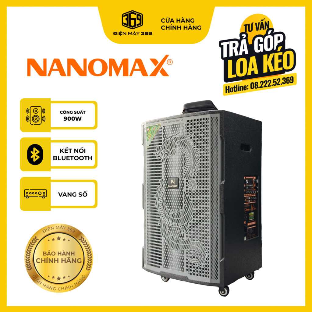 Loa Kéo NANOMAX GT 2024 Bass 50 Công Suất 900W ( Mẫu mới )