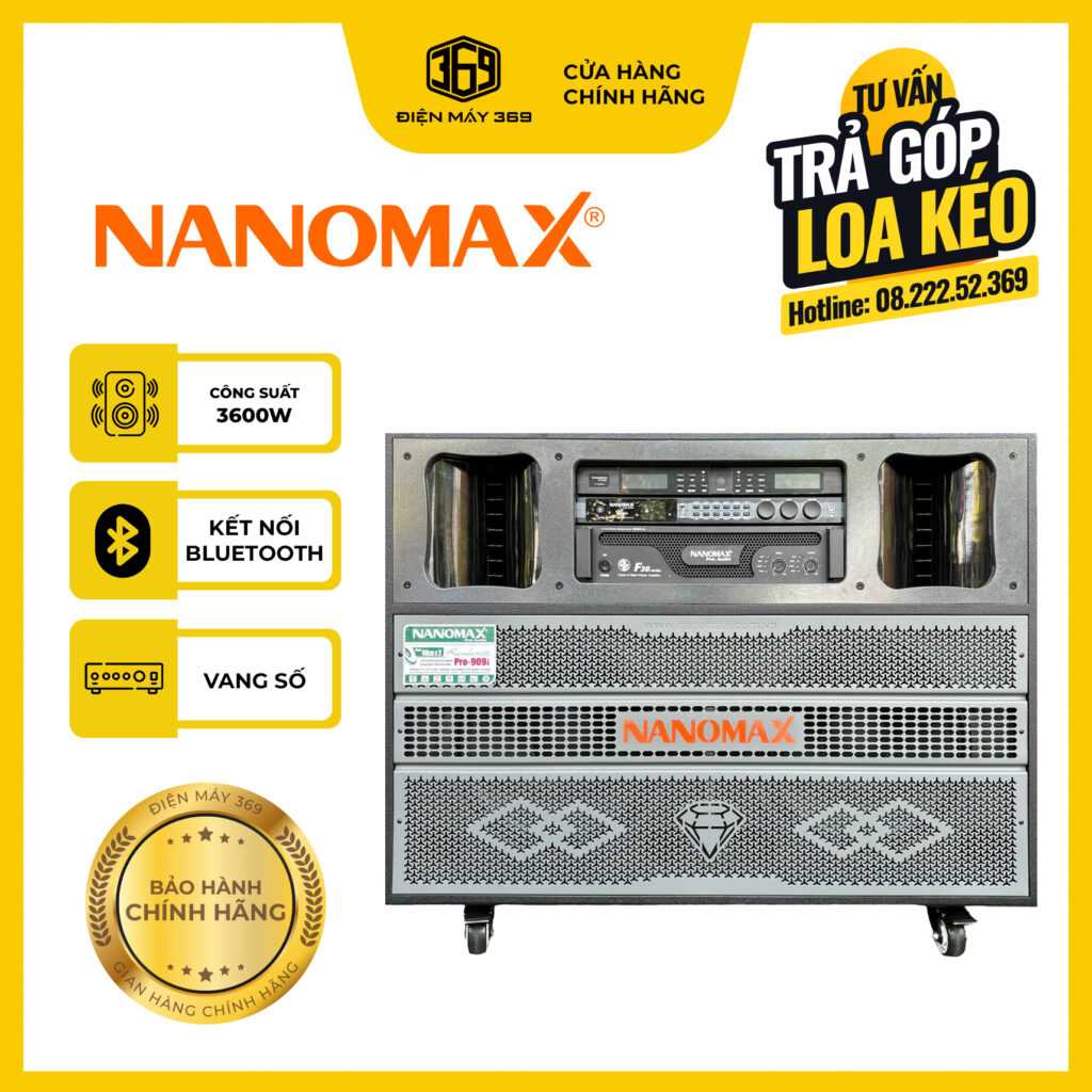 Loa Điện Công Suất Lớn Nanomax Pro 909i - Công Suất Khủng 3600W ( Vang Số )