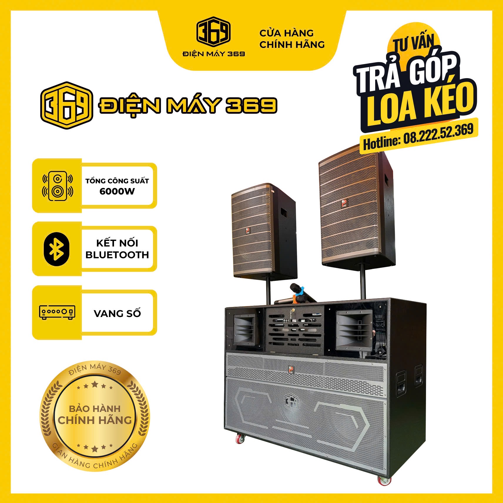 COMBO Loa Kéo Điện Chính Hãng Prosing J369 Promax + 2 Full Bass 40