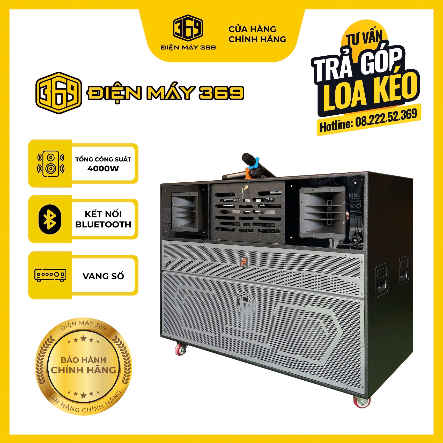 Loa Kéo Điện Prosing 3 Bass Công Suất Lớn J369 Promax - Mẫu Mới Nhất Của Hãng PROSING